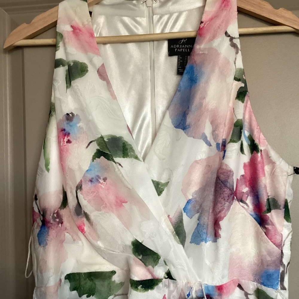 Adrianna Papell Floral Tie Belt High-Low Dress - Picture 9 of 16
